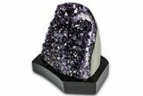 Deep Purple Amethyst Geode With Wood Base - Uruguay #342785-1